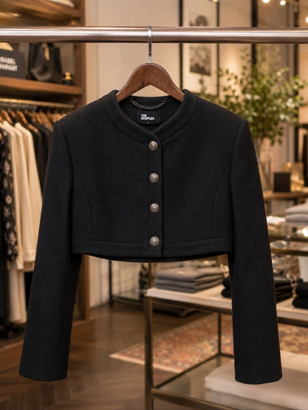NWT - The Kooples Wooley Landy Cropped Wool Jacket MSRP $365, Size: Fr 38, US 6